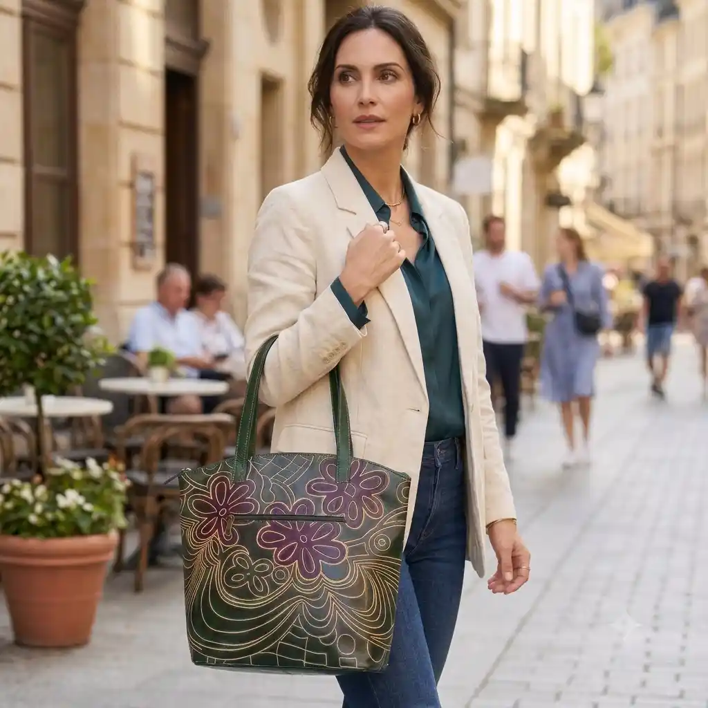 Artisan Bloom Shantiniketan Leather Shoulder Bag