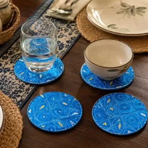 Artisan Kantha Embroidered Coaster Set