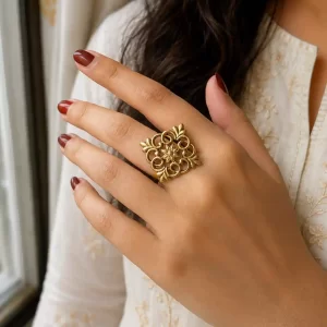 Golden Bloom Dokra Ring