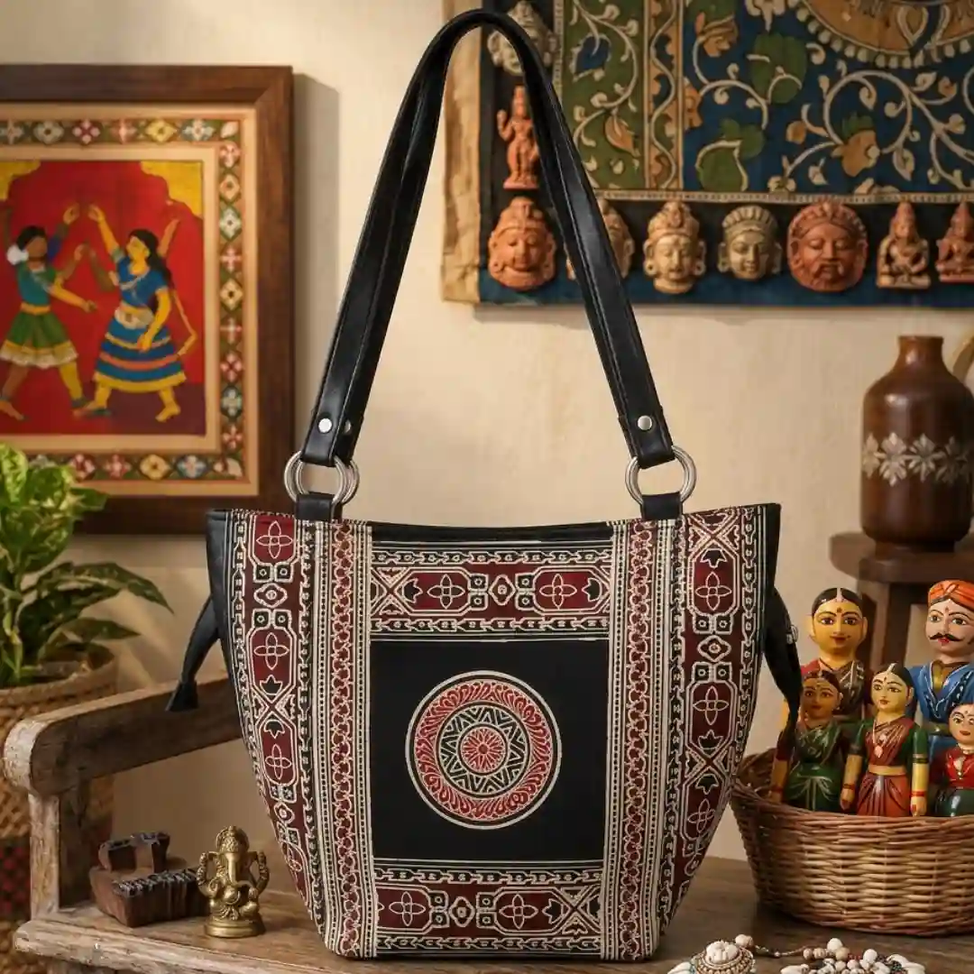 Shantiniketan Art Leather Shoulder Bag
