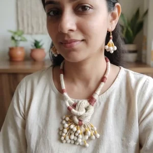 Unique Handcrafted Jute Jewellery Set