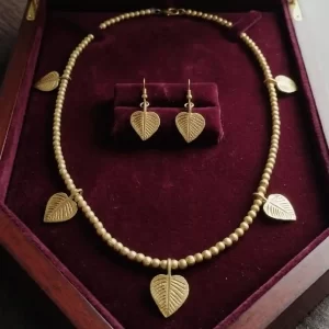 Traditional Dokra Leaf Motif Jewellery Set