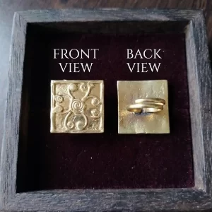 Traditional Dokra Floral Square Ring