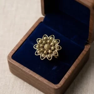 Premium Dokra Floral Adjustable Ring