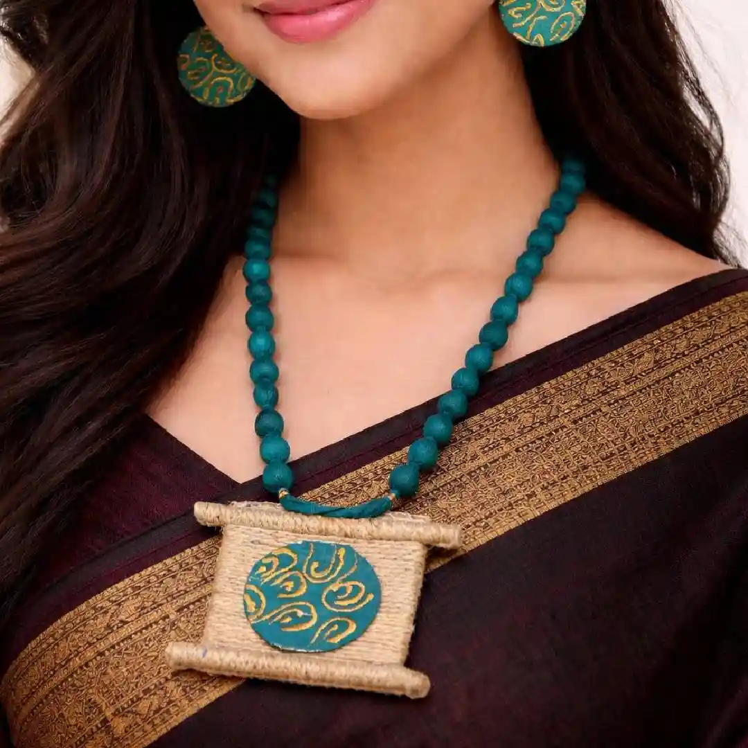Designer Jute Statement Necklace Set