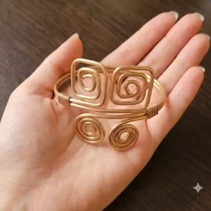 Handcrafted Brass Spiral Cuff Bangle