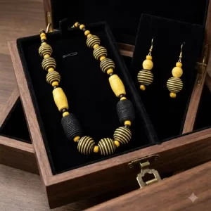 Premium Handmade Jute Beaded Jewellery Set