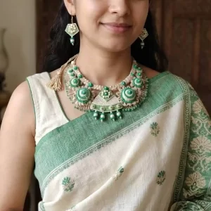 Green Grace Handcrafted Jute Necklace Set