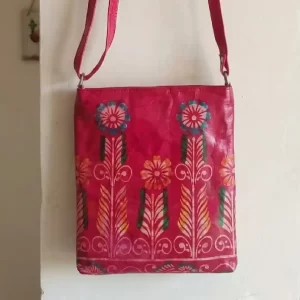 Vibrant Batik Elegance Shantiniketan Leather Sling Bag