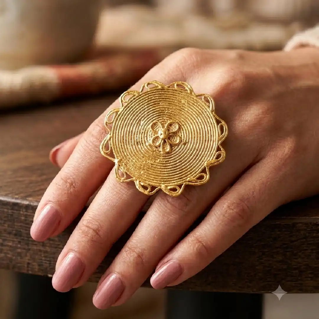 Golden Heritage Dokra Artisan Ring