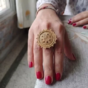 Handcrafted Dokra Spiral Circle Ring