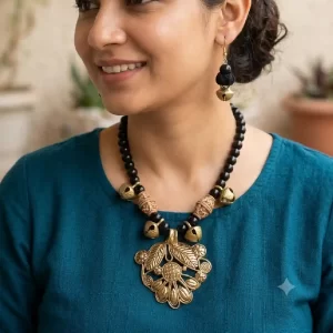 Dokra Fusion Necklace and Earrings Set