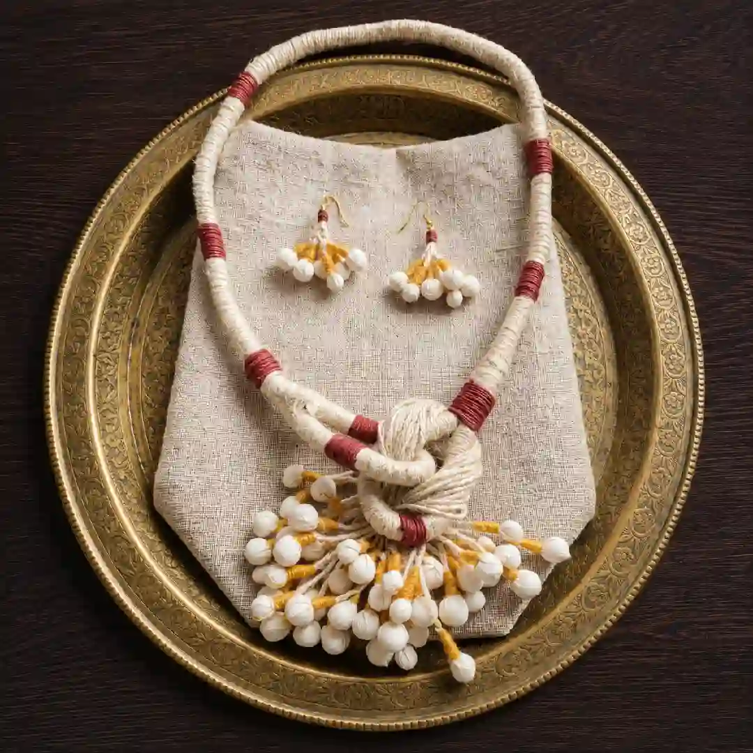 Unique Handcrafted Jute Jewellery Set